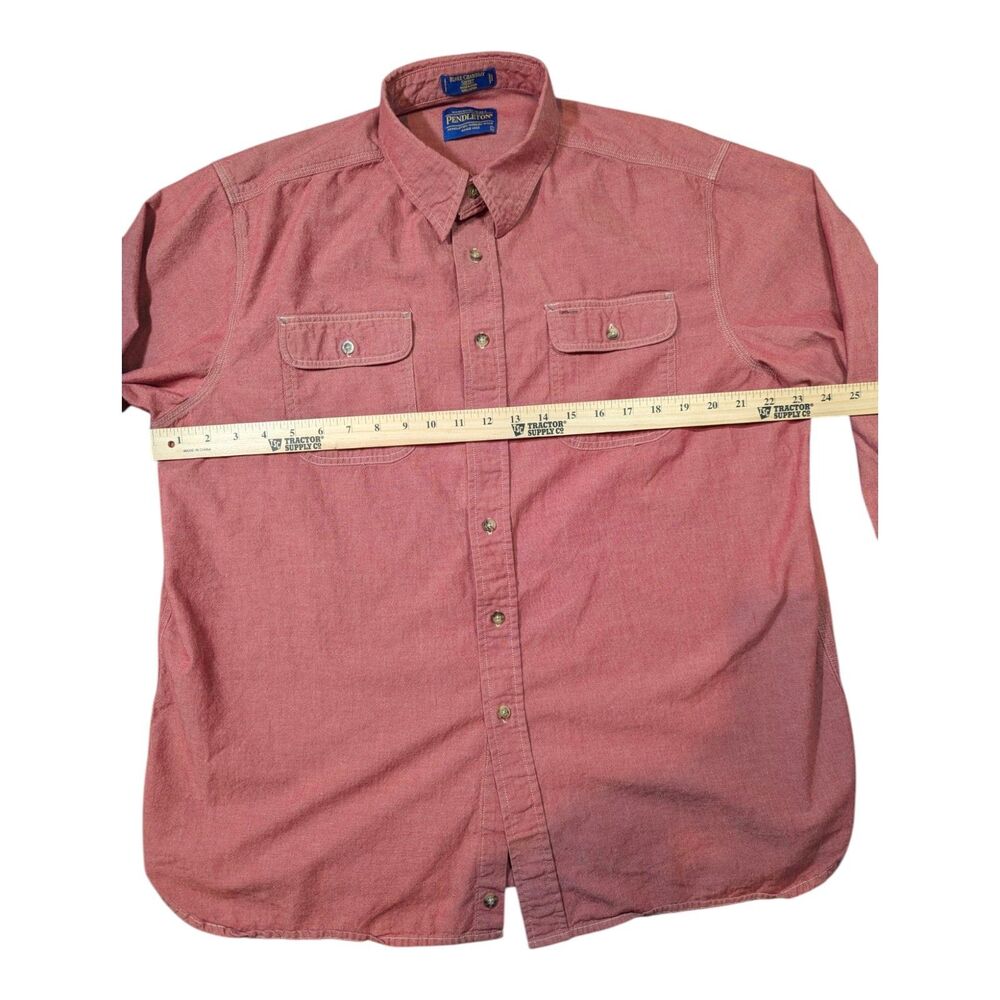 Pendleton Long Sleeve Button-Up Blake Chambray Shirt Heather Red Men's Large - Picture 5 of 6